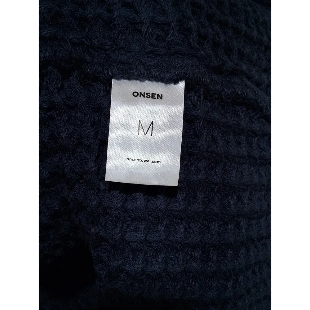 Onsen Huckberry Supima Waffle Bath Robe Twilight Blue - Size Medium New with Bag